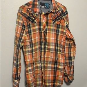 Plaid orange shirt